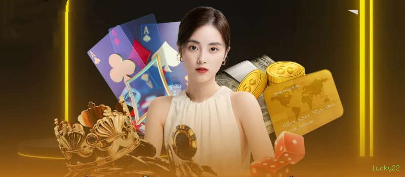 Imagem promocional do cassino online da lucky22 mostrando jogos ao vivo